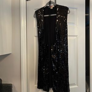 Michael Kors black sequin wrap dress